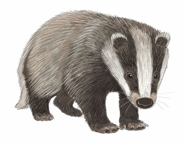 Барсук с барсучатами для детей