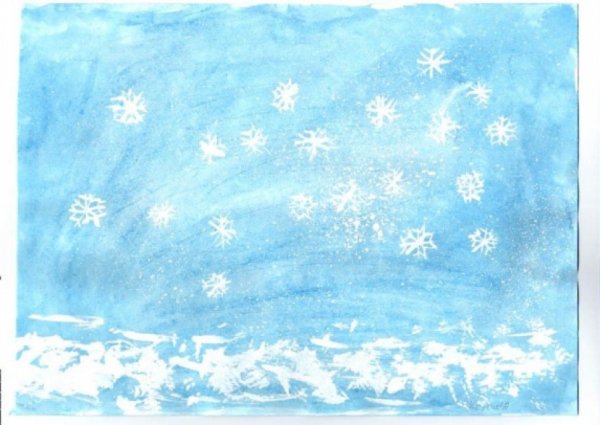 Рисование снег идет