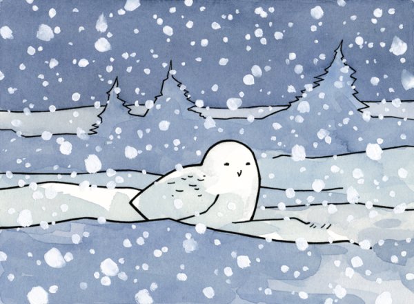 Рисование снегопад