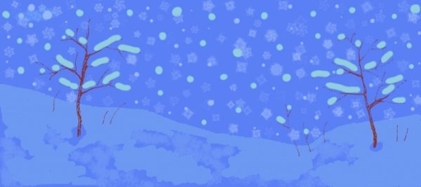 Нарисовать рисунок снег идет