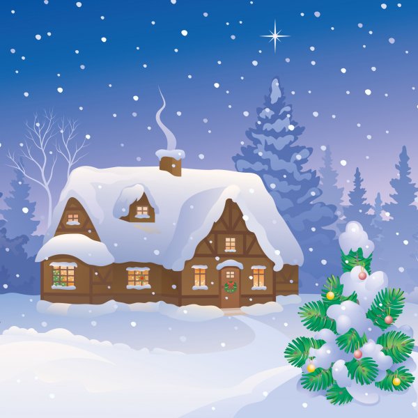 Зима мультяшная