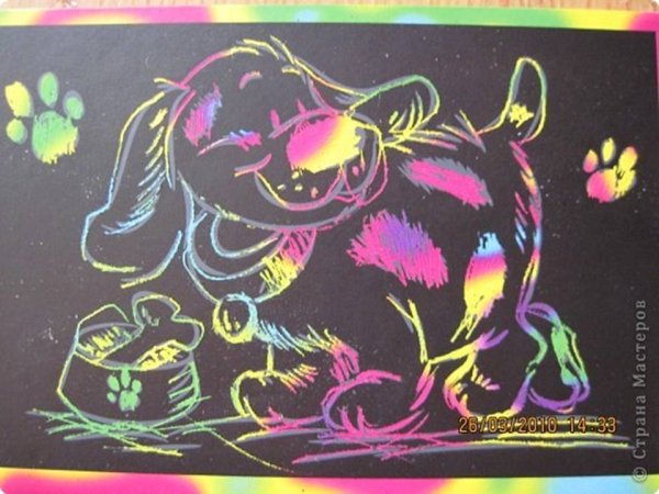 Гравюра граттаж дети