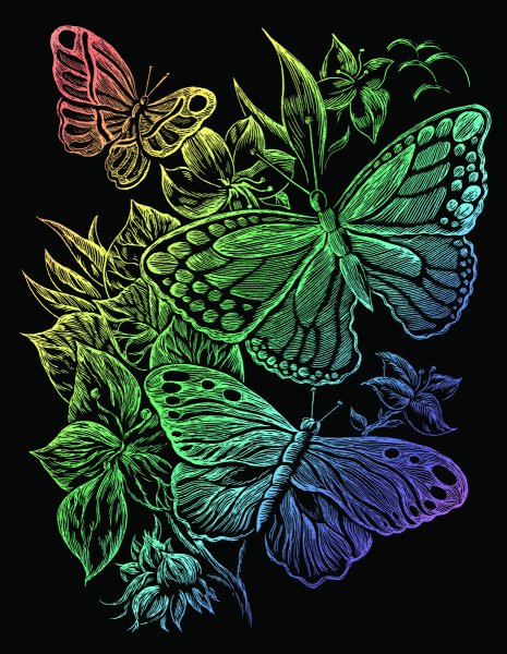 Гравюры разноцветные