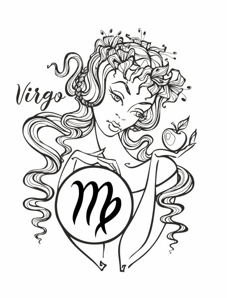 Знак зодиака Дева раскраска