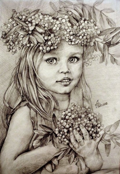 Портрет ребенка карандашом