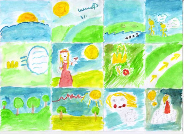 Детские рисунки к стихотворению Брюсова детская