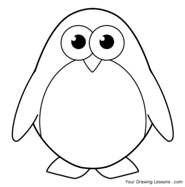 Пингвин карандашом