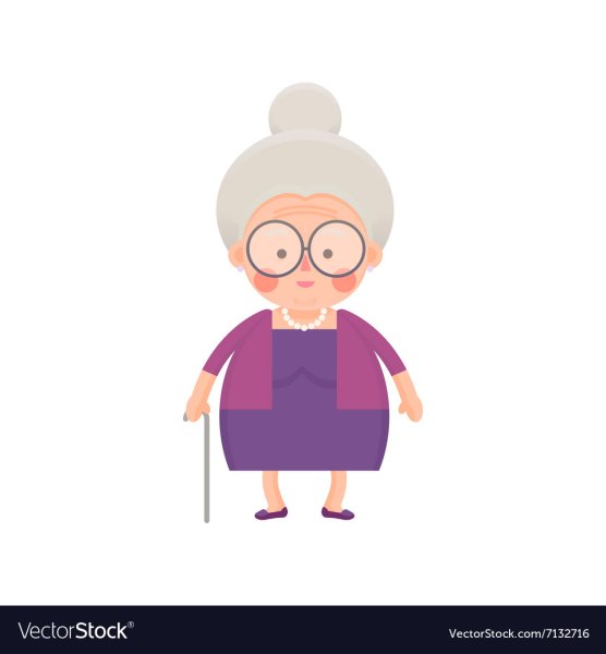 Мультяшная бабушка в очках