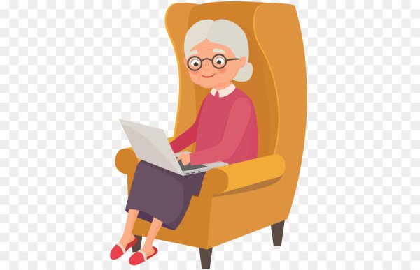 Бабуля в кресле с книгой