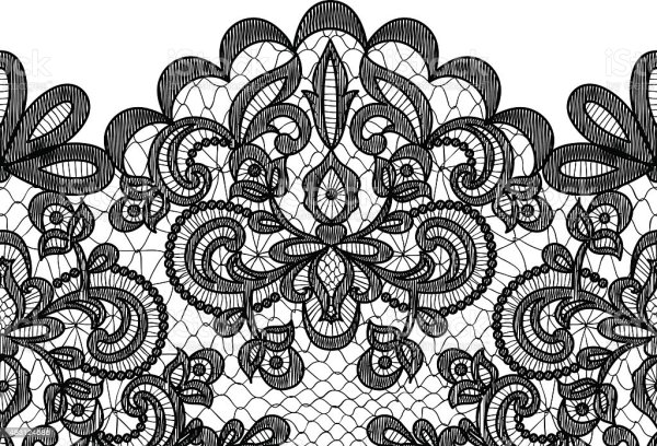 Черное кружево на белом фоне