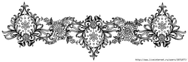 Черное кружево на белом фоне