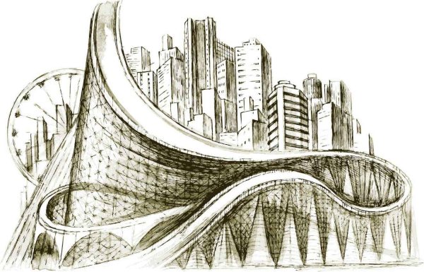 Зарисовка архитектура будущего