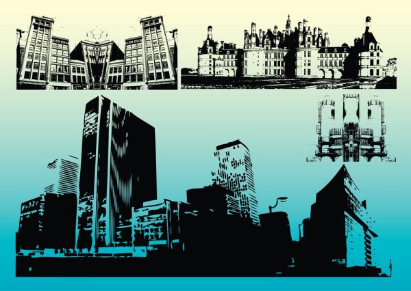 Силуэт города стройка