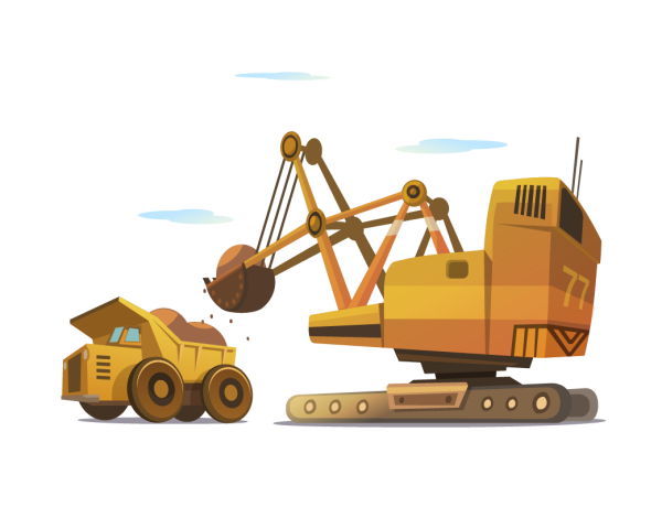 Бульдозер мультяшный