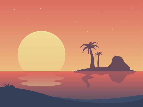 Закат мультяшный