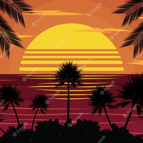 Закат Векторная Графика