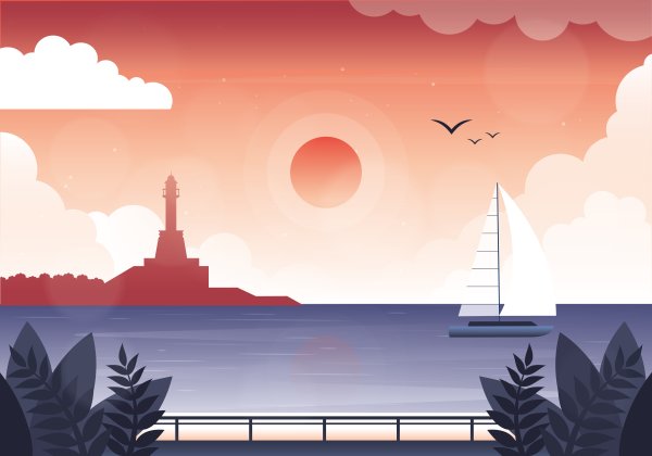 Закат Векторная Графика