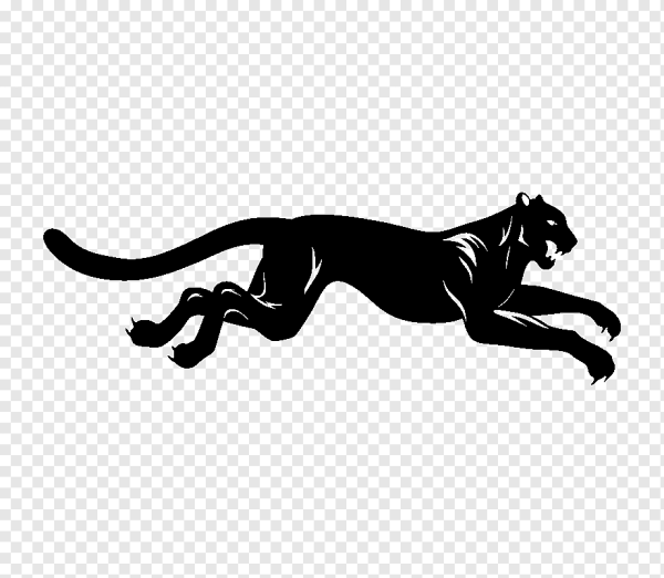 Силуэт пантеры в прыжке