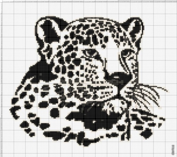 Схема вышивки леопард
