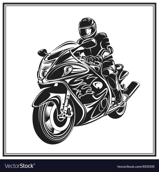 Мотоцикл вектор монохром