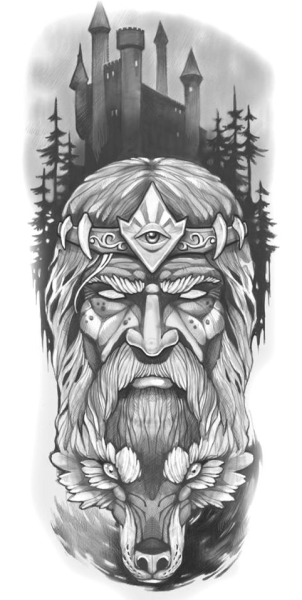 Славянский Бог Велес эскиз