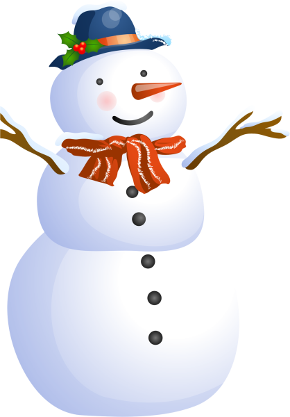 Снеговик на белом фоне