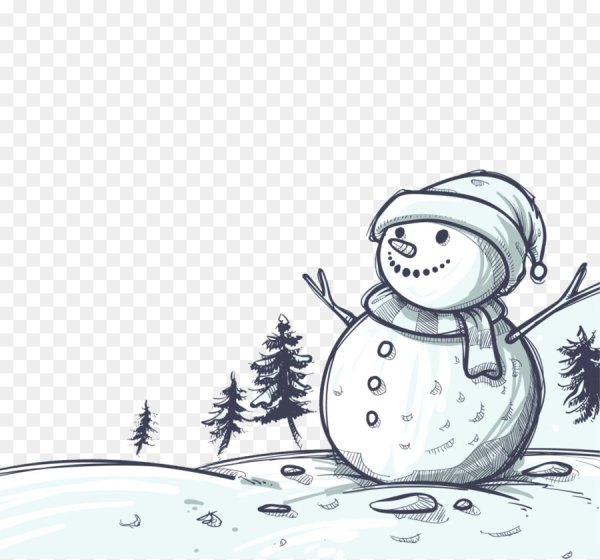 Набросок снеговика