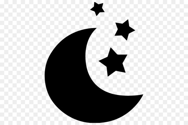 Месяц и звезды силуэт