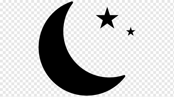 Силуэт Луны и звезд