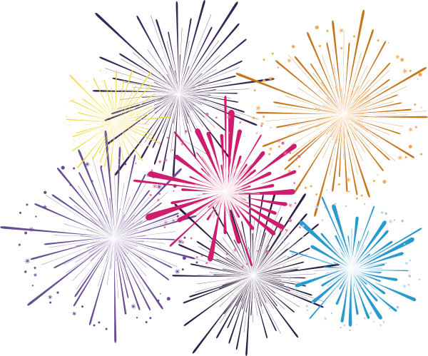 Салют на прозрачном фоне