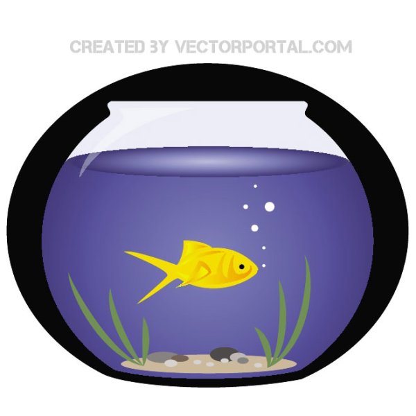 Рыбка в аквариуме вектор