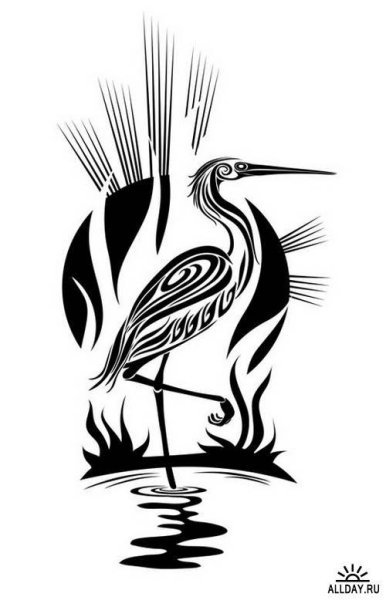 Цапля стилизация