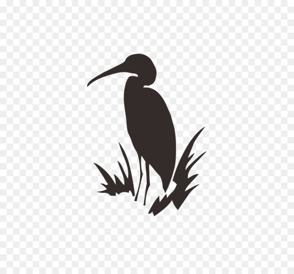 Цапля трафарет