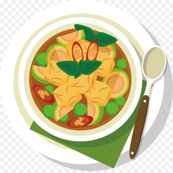 Векторная еда в тарелке