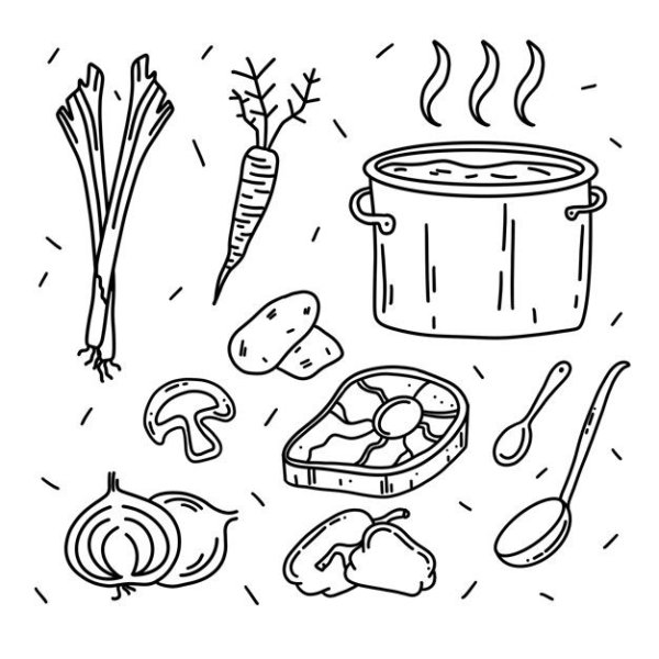 Суп рисунок вектор