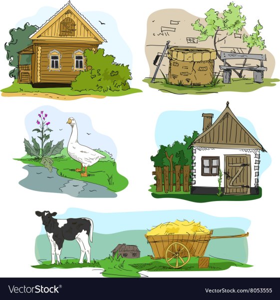 Деревенский домик вектор