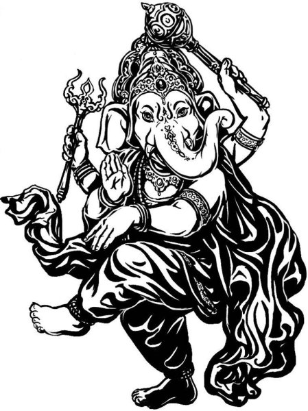 Ганеша вектор чб