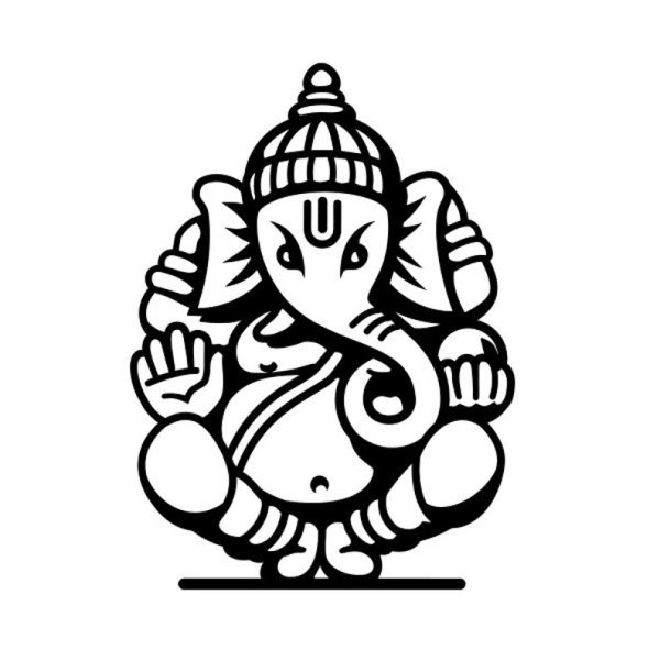 Ганеша на белом фоне