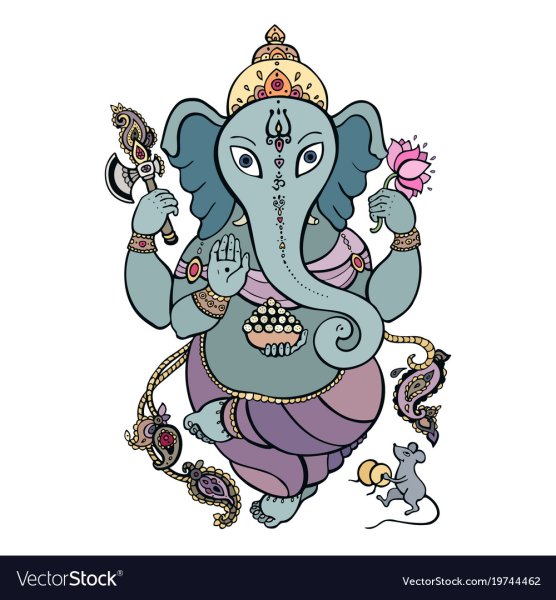 Ганеш в позе лотоса