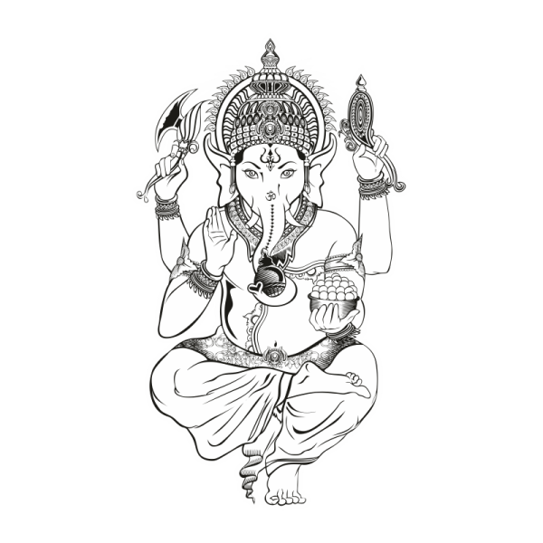 Индийский Бог слон Ганеша вектор