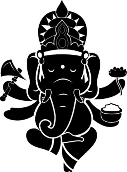 Ганеша трафарет