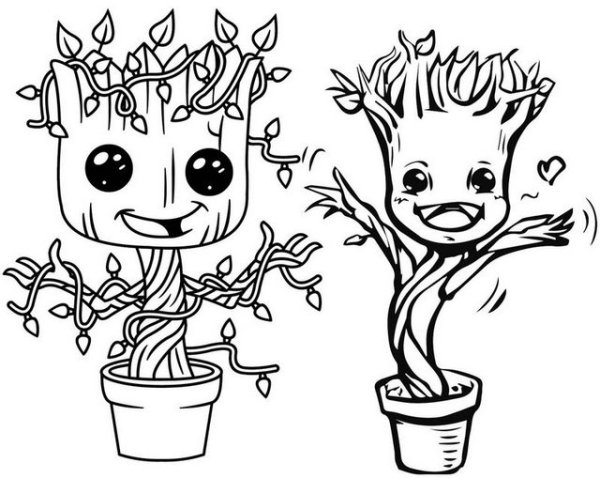 Малыш Грут раскраска