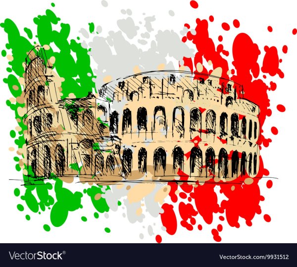 Италия достопримечательности на белом фоне