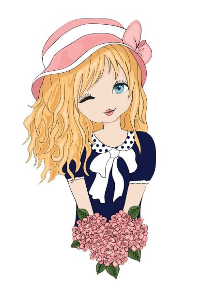 Модная мультяшная девочка