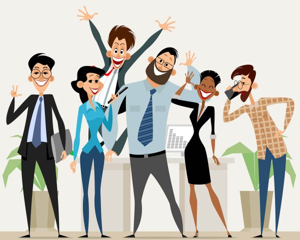 Силуэт группы людей