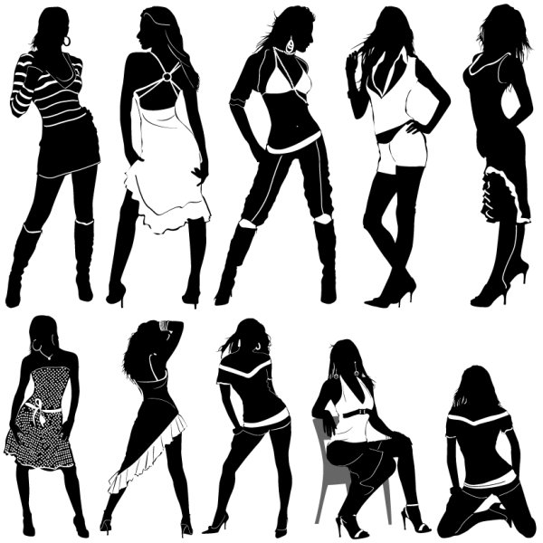 Векторный силуэт девушки