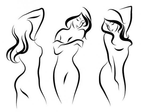 Очертания фигуры девушки