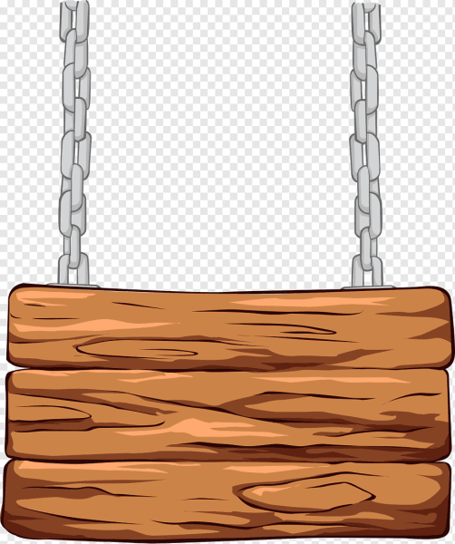 Деревянная табличка на цепях