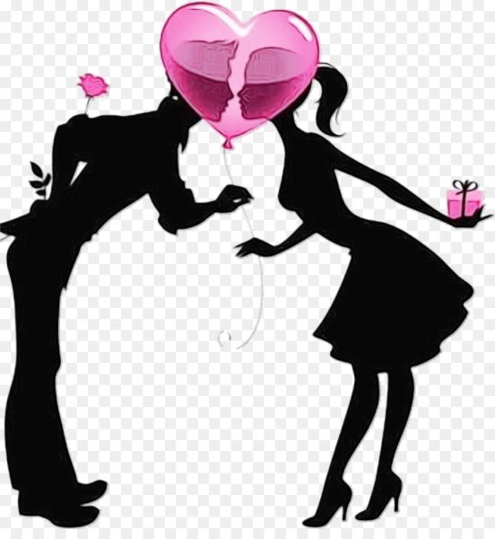 Влюбленные силуэт