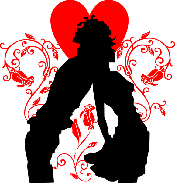 Влюбленные силуэт